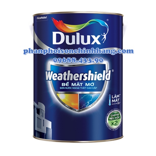 Sơn nước ngoại thất cao cấp DULUX WEATHERSHIELD BỀ MẶT MỜ - BJ8 (5L, 15L)