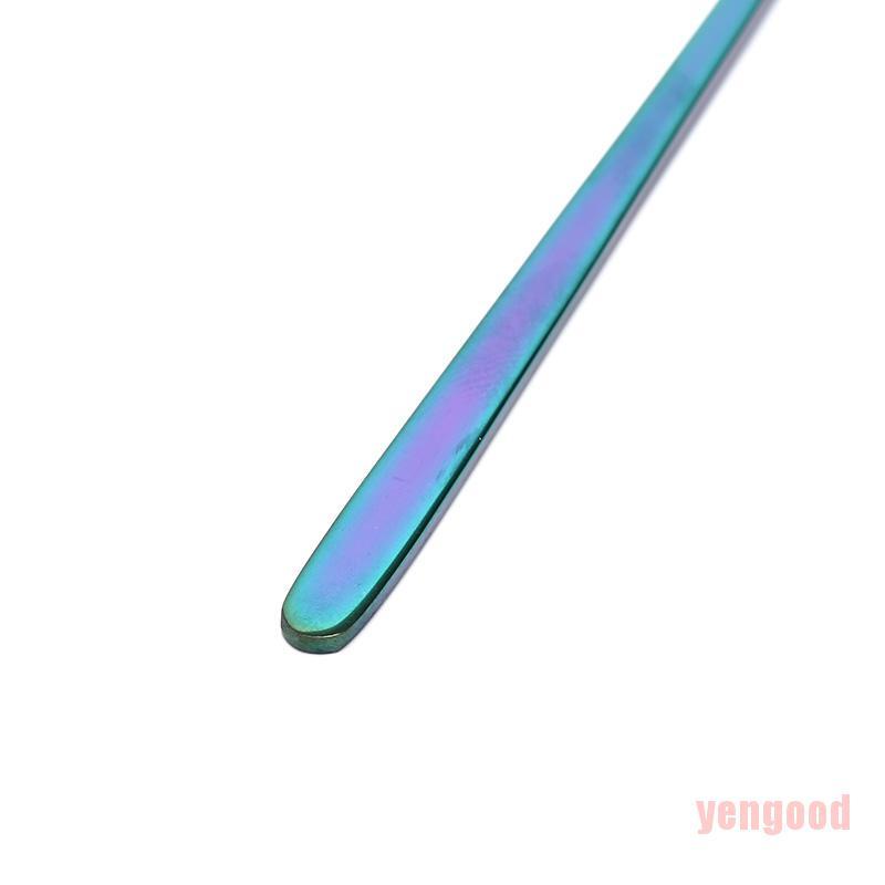 Muỗng thép không gỉ đầu vuông cán dài nhiều màu sắc