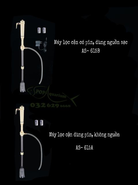 Máy hút cặn bể cá cảnh có nguồn AS-615B