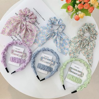 Set phụ kiện tóc 4 món họa tiết hoa nhí