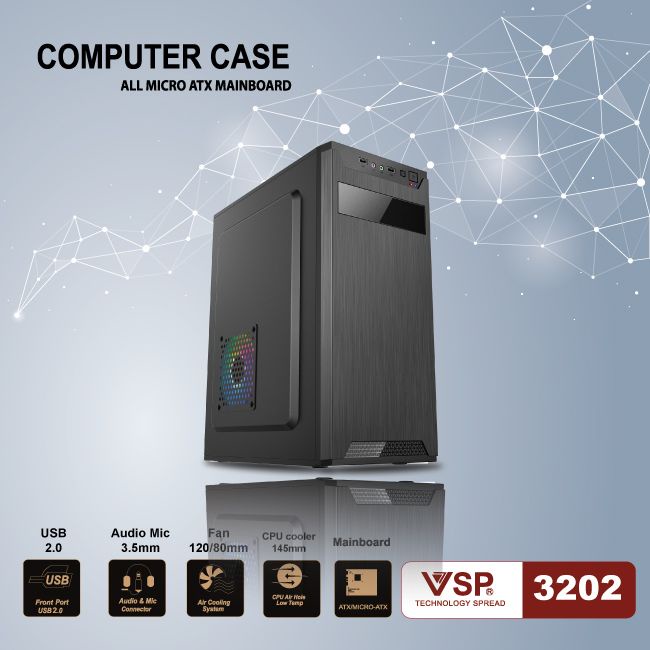 Thùng máy tính Case VSP 3202 (ATX,MATX) VSP Phân phối