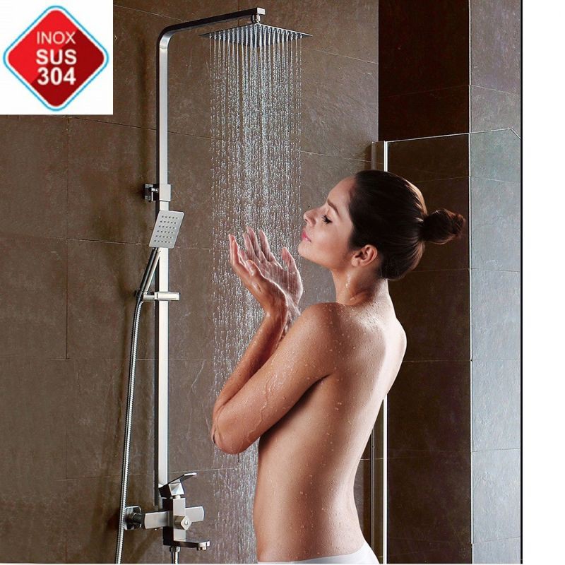 sen cây tắm đứng vuông inox 304 hàng nhập Thái lan