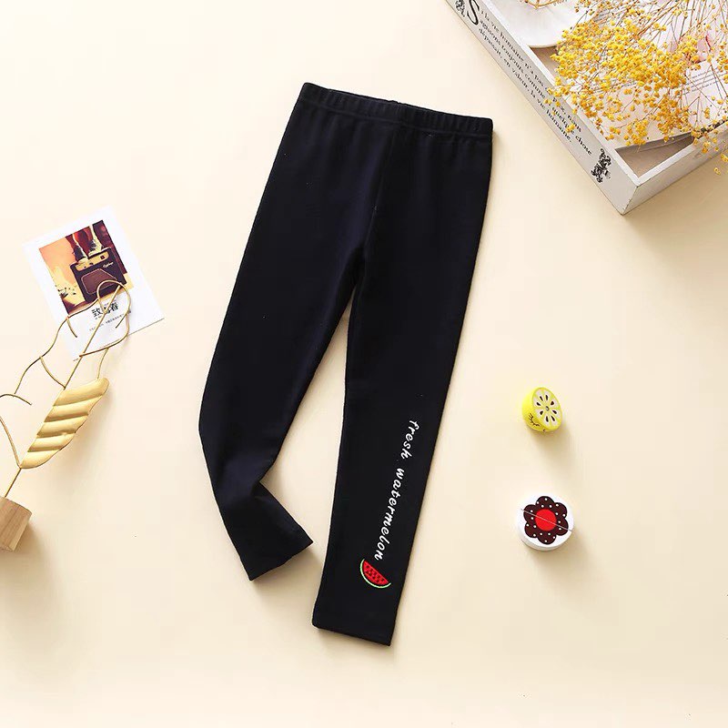 Quần legging bé gái dáng ôm gọn , quần dài cho bé chất cotton 10 - 50kg - Quần legging hoa quả
