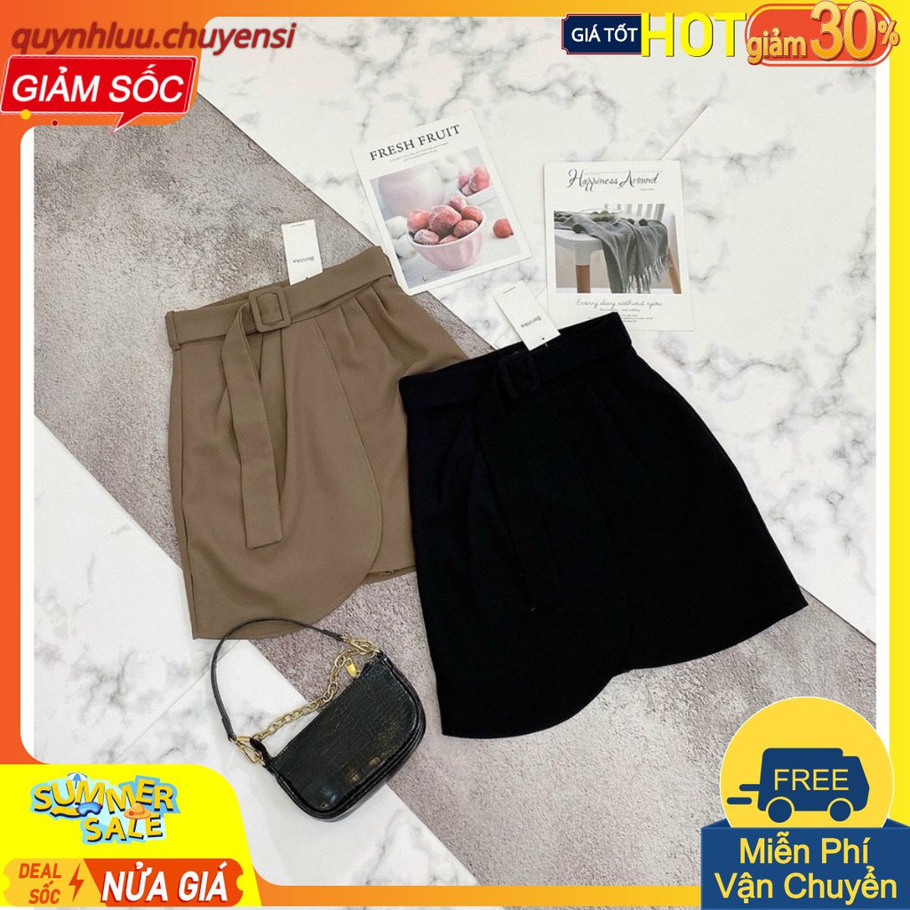 [ Mã FAXANH55 giảm 10K đơn 50K] CVNU5 - CHÂN VÁY ĐAI VẠT BẦU 2 MÀU NỮ