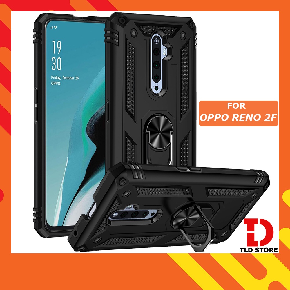 Ốp lưng Oppo Reno 2F/Reno2 F chống sốc 2 lớp kèm nhẫn iring làm giá đỡ