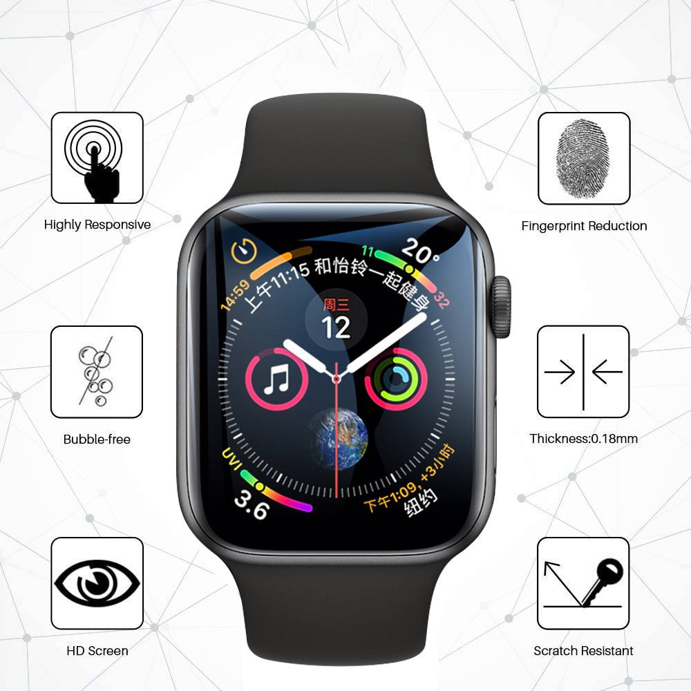 Set 2 miếng dán bảo vệ màn hình đồng hồ cho Apple Watch Series 7 6 5 4 3 Se 44mm 40mm 42mm 38mm 41mm 45mm