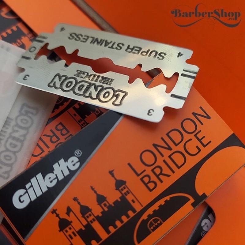 Hộp 100 Lưỡi Lam Gillette London Bridge Cam, Hộp 100 Lưỡi Lam Cạo Mặt Giá Rẻ Cho Thợ Tóc