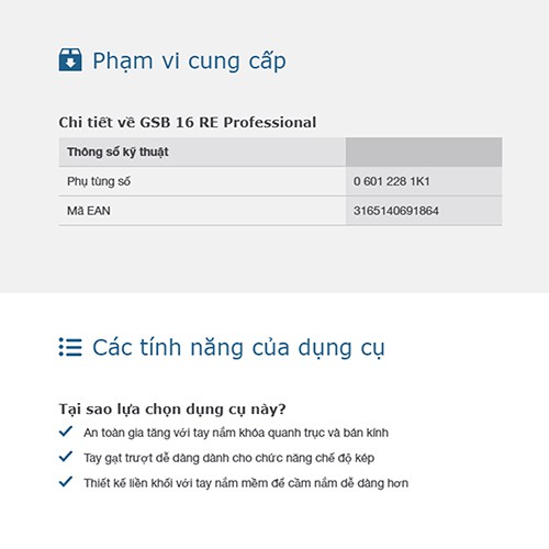 Máy khoan động lực Bosch GSB 16 RE (Hộp nhựa)