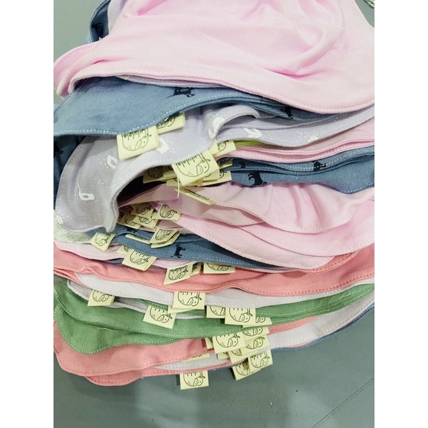 Set 3 chiếc Khăn Yếm Quàng Cổ cotton cao cấp 2 lớp có cúc bấm cao cấp