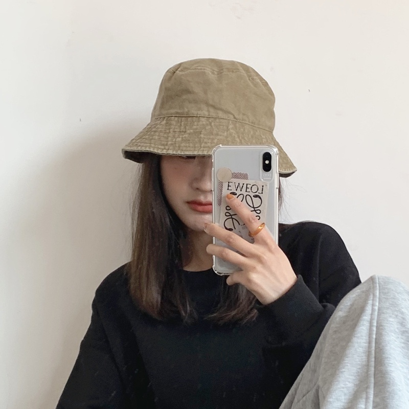 Mũ denim có vành chống nắng thời trang Hàn Quốc vintage