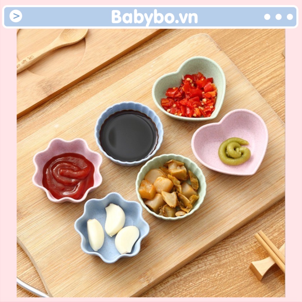 Bát ăn dặm, bát đựng gia vị lúa mạch mini hình dáng đáng yêu