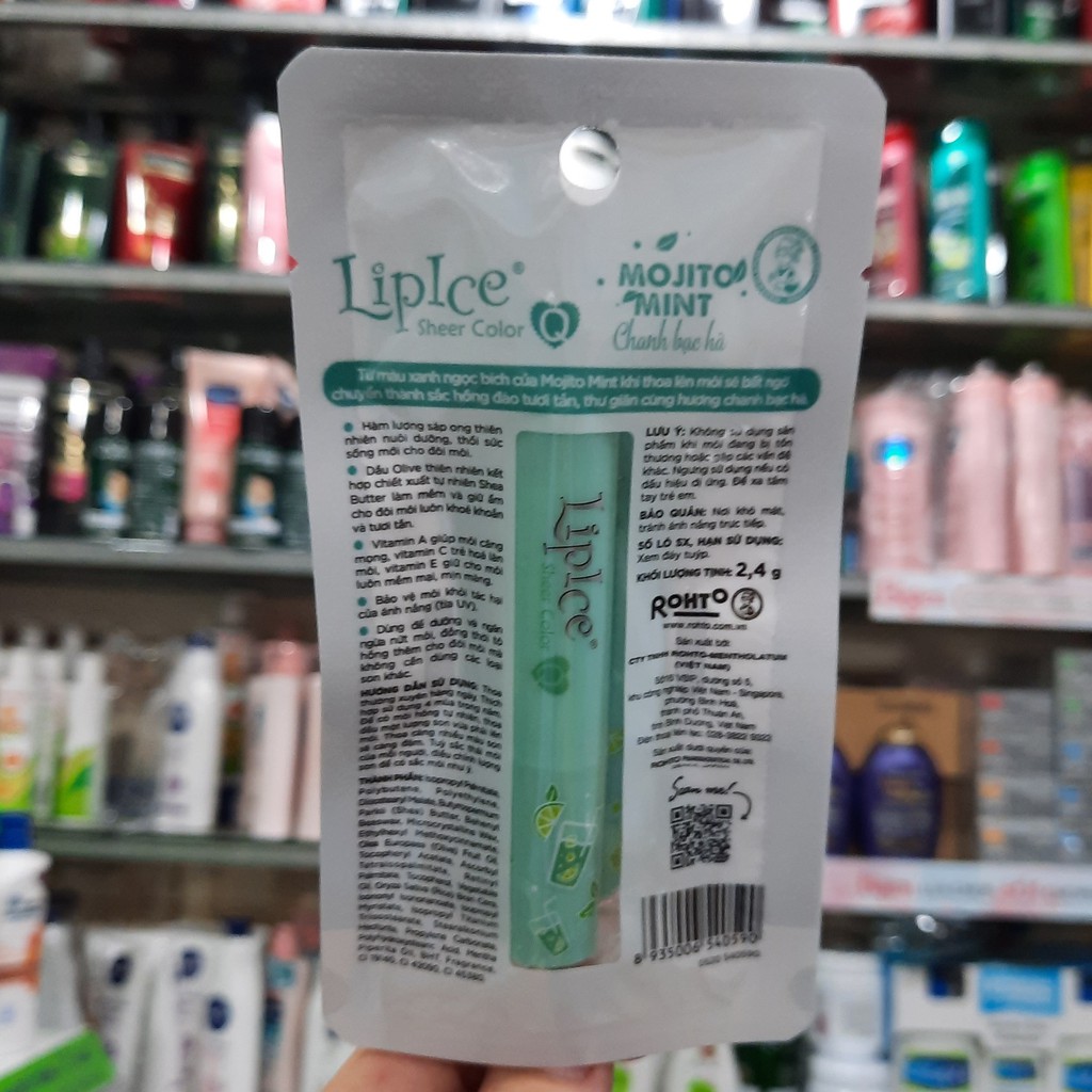 Son Dưỡng Lipice Sheer Color Q Mojito Mint 2.4g (Hồng Đào Tự Nhiên)