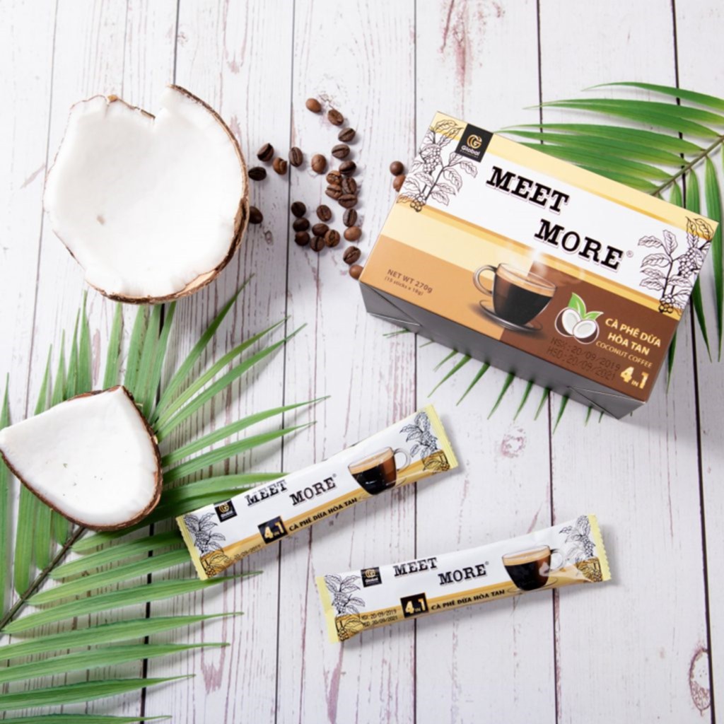 [Xả hàng] Cà Phê Hoà Tan Meet &amp; More Vị Bạc Hà The Mát 4 in 1 - FoodMap