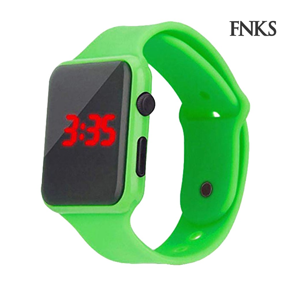 Đồng Hồ Đeo Tay Điện Tử Dây Làm Từ Da Giả Màn Hình Vuông Có Đèn Led Dành Cho Bé | BigBuy360 - bigbuy360.vn