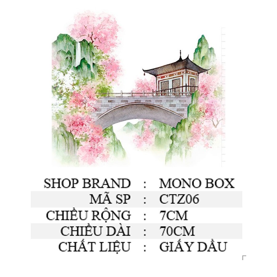 Washi tape cổ trang phong cảnh trang trí sổ đẹp chiết MONO BOX CTZ06