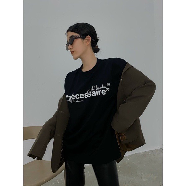 Áo thun unisex nam nữ NECESSAIRE basic , áo phông oversize dáng rộng tay lỡ hiện đại cá tính kiểu dáng Hàn Quốc