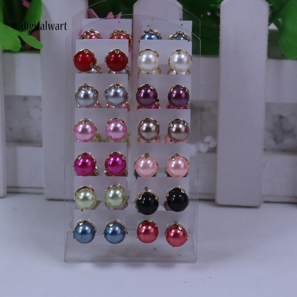 Set 12 đôi bông tai ngọc trai kiểu dáng thời trang cho nữ