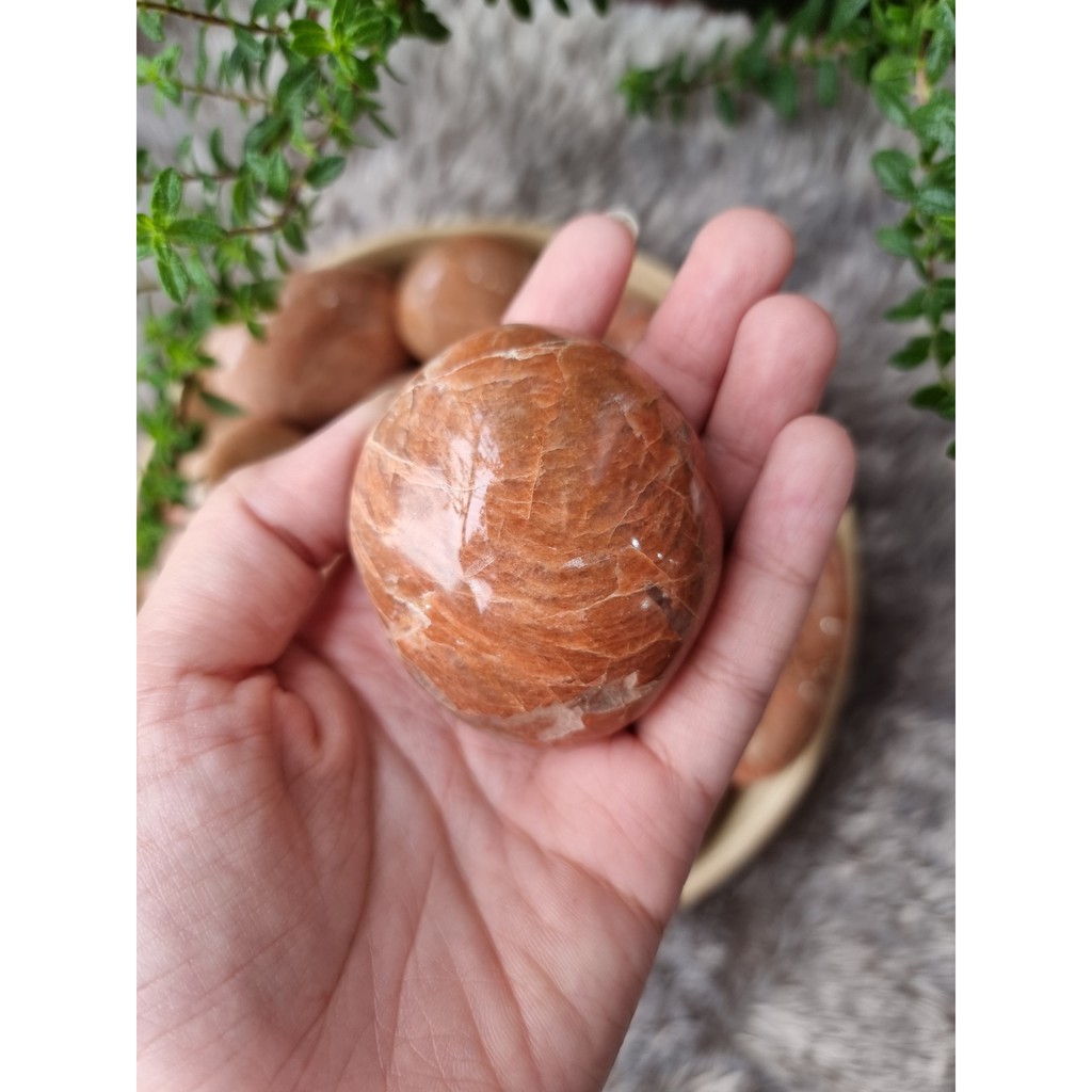 [Linh Linh]Viên đá thanh tẩy Sunsone (Palm Sunstone, đá Mặt Trời)- đá phong thủy dùng trong Tarot, Reiki, thiền định
