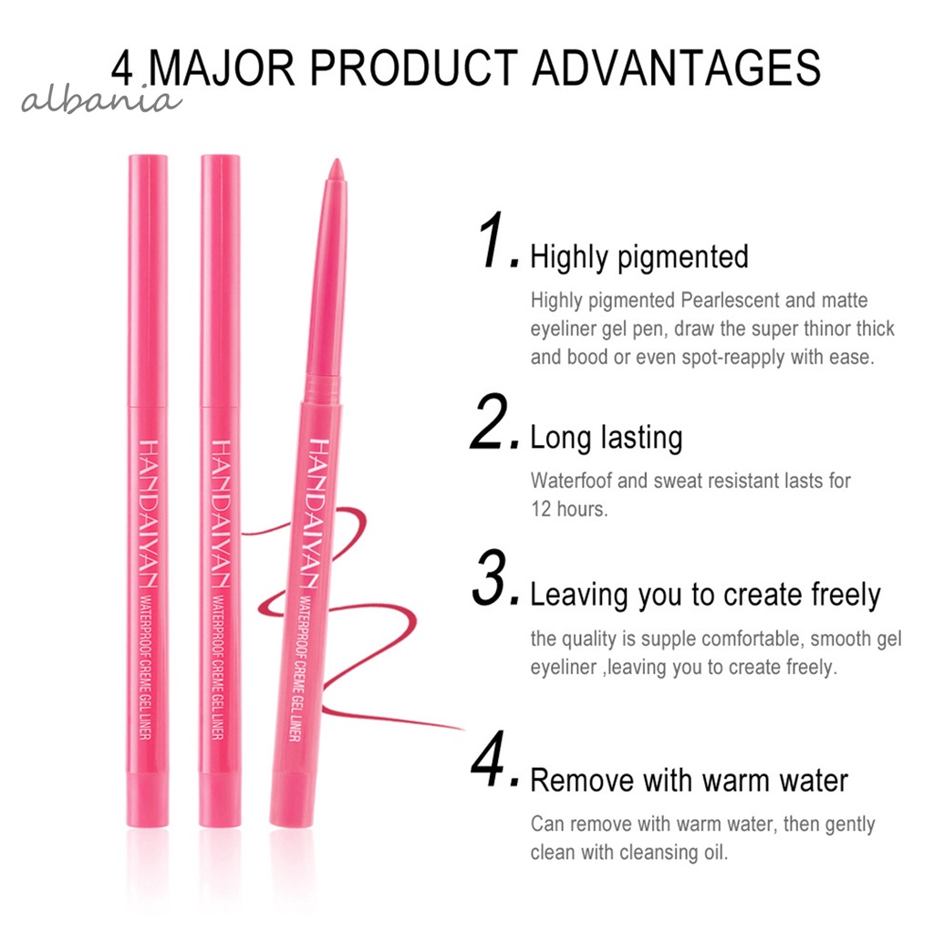 Bút kẻ mắt dạng gel chống nước 6 màu thời trang cho nữ | BigBuy360 - bigbuy360.vn