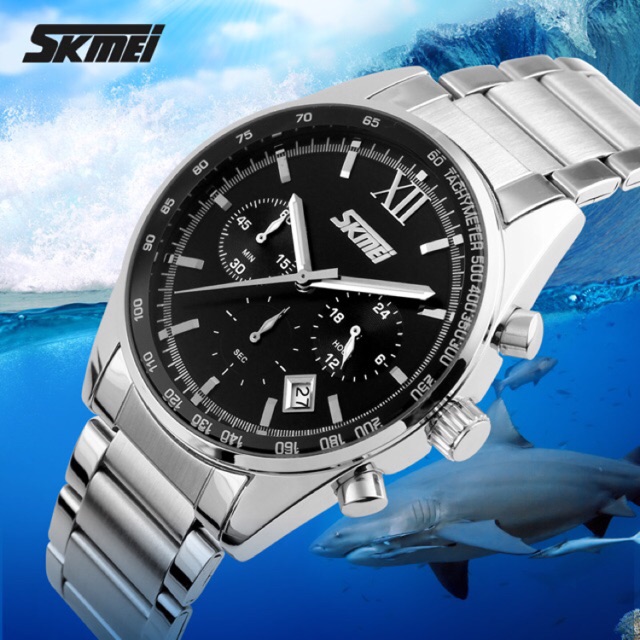 [ Super Sale ] Đồng hồ đeo tay nam Skmei 9106 dây da phong cách thể thao