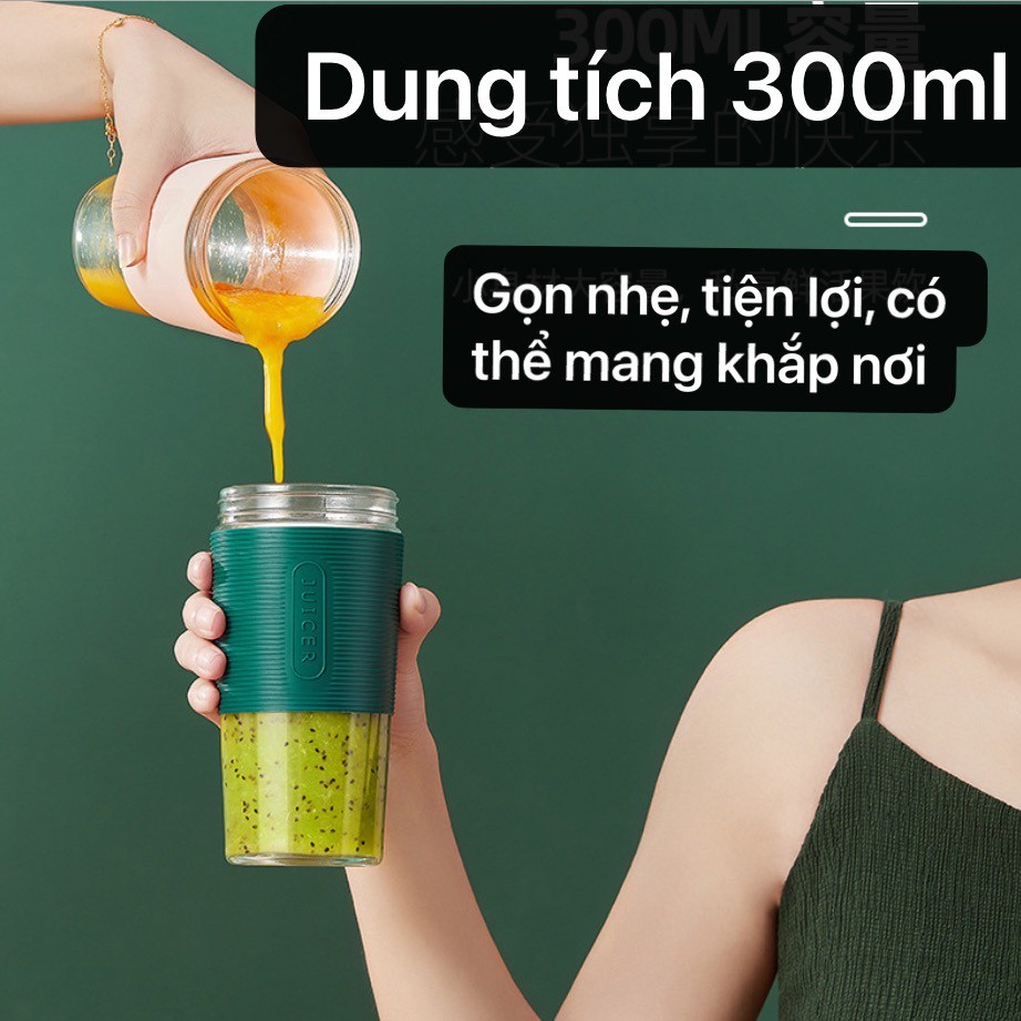 Máy Xay Sinh Tố Mini JUICER 350ml, Máy Xay Sinh Tố Cầm Tay Đa Năng, Xay Cả Đá - Thịt