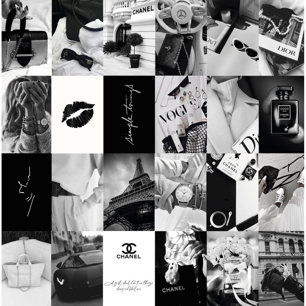 Wall Collage keo sẵng dáng tường - Black n white