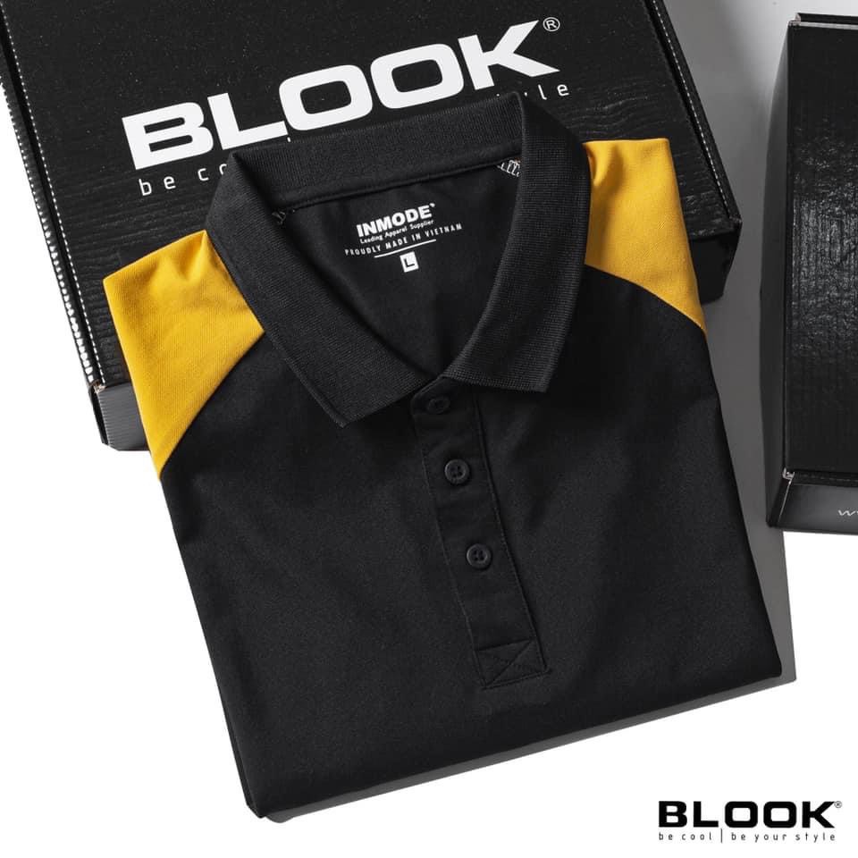 Áo polo nam slimfit BLOOK chất vải thun cá sấu cotton màu đen phối vàng trắng mã 35528  (HÌNH THẬT) | BigBuy360 - bigbuy360.vn