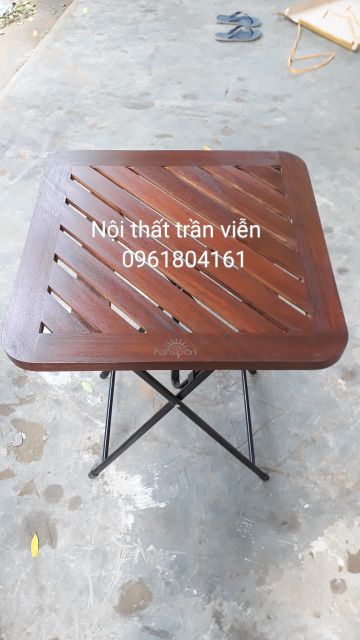 Bộ bàn ghế gấp lan gỗ - bộ bàn ghế cafe lan gỗ fansipan ( 1 bàn - 4 ghế)