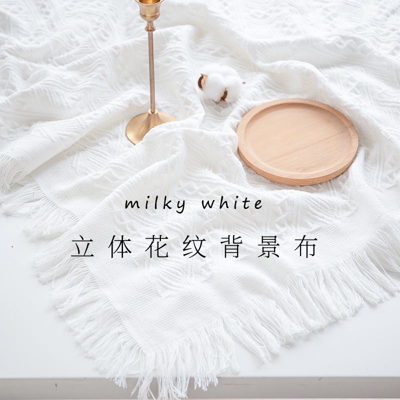 Thảm Treo Tường Màu Trắng Trang Trí Phông Nền Chụp Ảnh Cho Bé