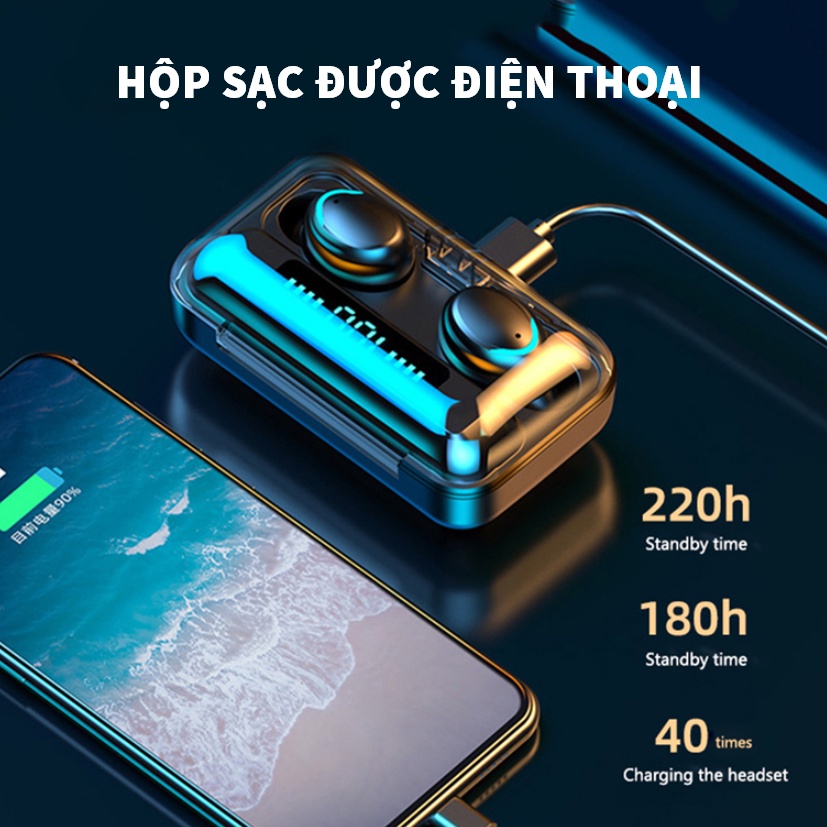 Tai nghe cảm ứng TWS F9 5C - Tai nghe Bluetooth V5.3 chống nước chống ồn phiên bản mới cao cấp pro