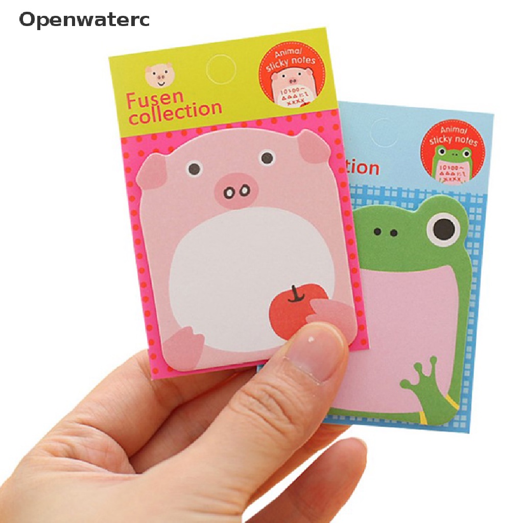 Openwaterc Giấy Dán Ghi Chú Đánh Dấu Trang Sách Hình Động Vật Kawaii Dễ Thương