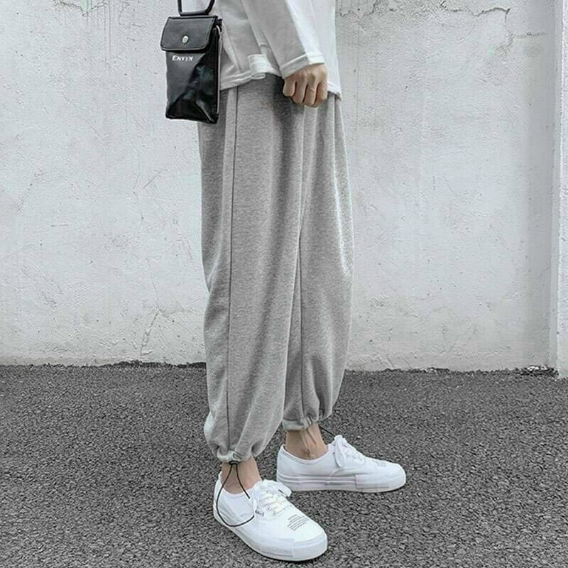 Quần nỉ Basic Dây Rút Bo Gấu Ống Rộng Unisex