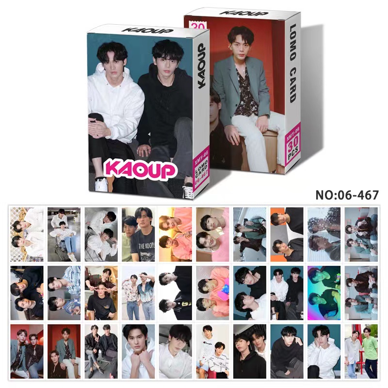 Hộp 30 Tấm Thẻ Hình Diễn Viên Thái BL KaoUp Ohm Pawat Bounprem Boompeak Chap DunBas