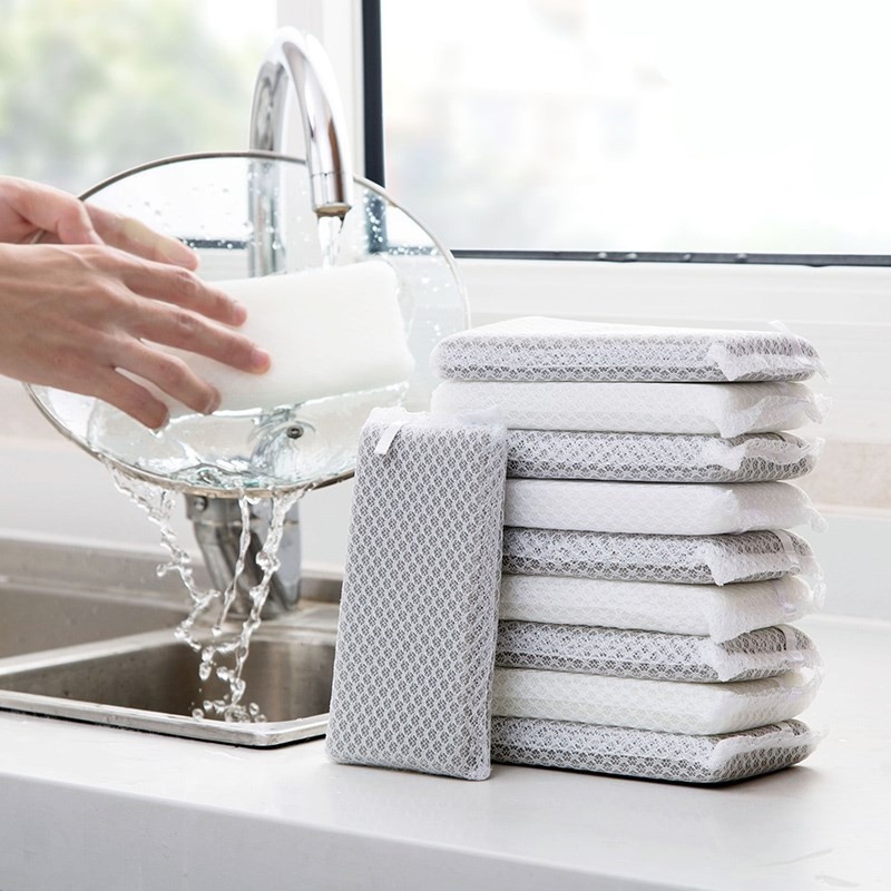 Set 5 Miếng Bọt Biển Cọ Rửa Làm Sạch Hai Mặt Chống Dầu Mỡ Tiện Dụng Cho Sàn Kính Ô Tô Cửa Sổ