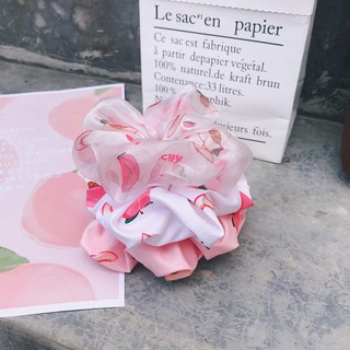 Dây Cột Tóc Vải Scrunchies Quả Đào Peachy