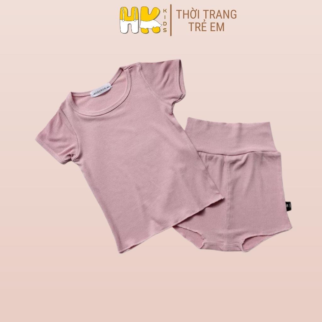 Bộ quần áo thun HK KIDS cộc tay cạp cao cho bé trai và gái size từ 3 đến 5 tuổi