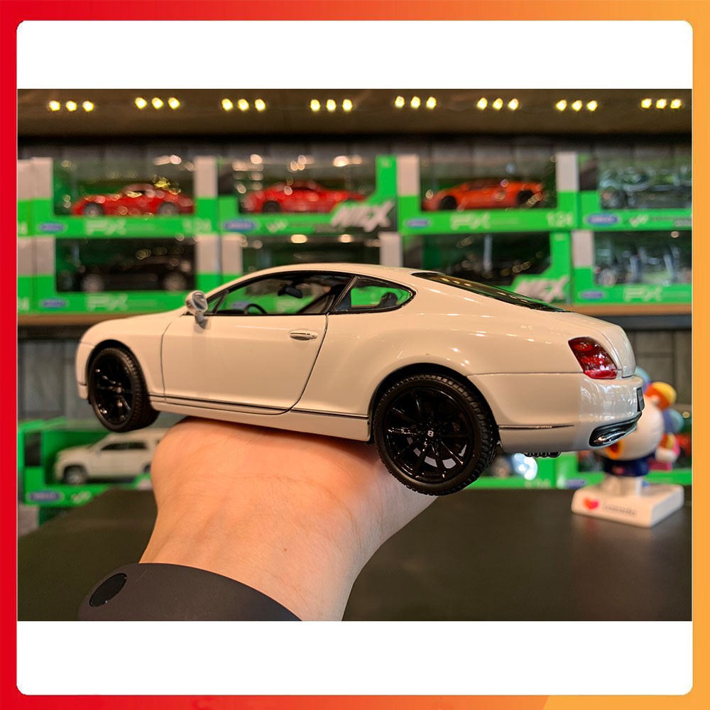 Mô hình xe Bentley Continental Supersport tỉ lệ 1:24 Welly màu trắng