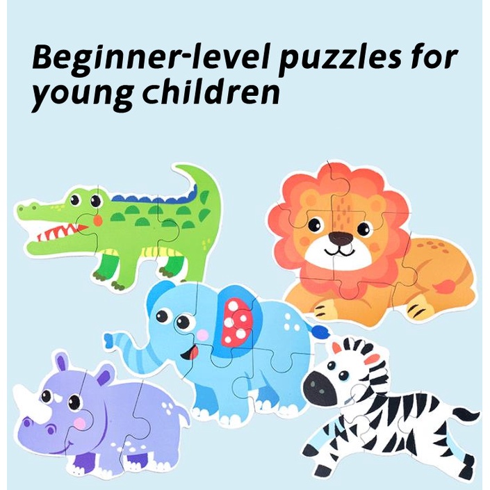 Đồ Chơi Xếp Hình Động Vật Hoạt Hình Dễ Thương Bằng Gỗ Cho Trẻ Em