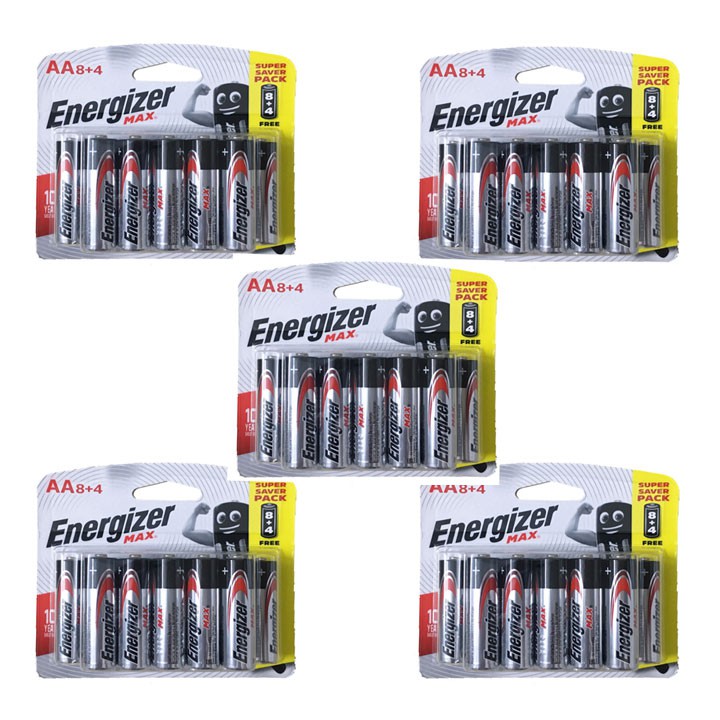 5 vỉ pin AA Energizer alkaline (1 vỉ 12 viên )