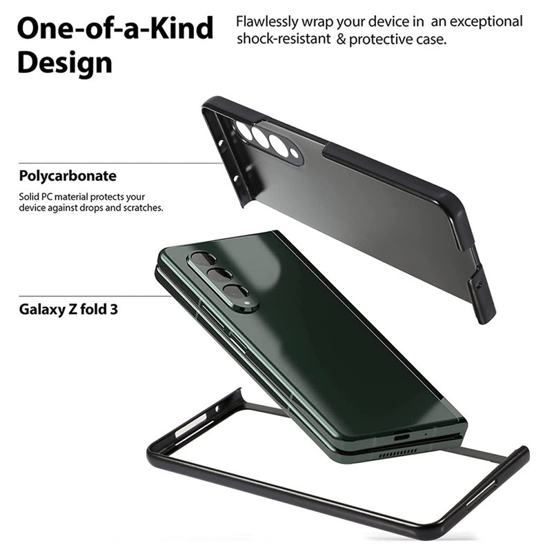 Bao Da Điện Thoại PC Siêu Mỏng Chống Sốc Chống Rơi Cho Samsung Galaxy Z Fold 3 Fold3 Vỏ