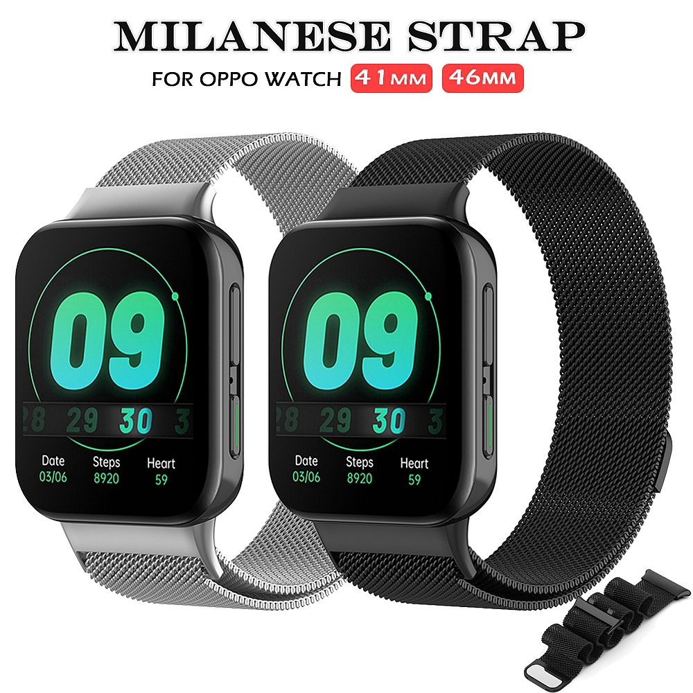 Dây Đeo Milannese Thay Thế Chất Liệu Lưới Kim Loại Thời Trang Cho Oppo Watch