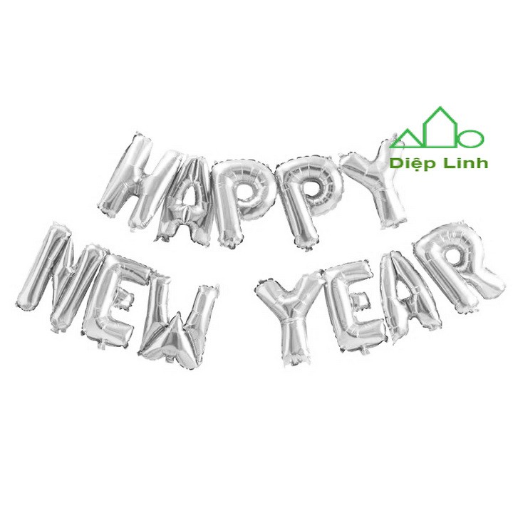 Bóng kiếng nhôm năm mới HAPPY NEW YEAR tết năm mới