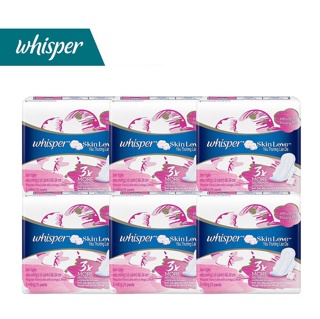 [Mã PG2112B giảm 8% đơn 199K] Combo 6 Băng Vệ Sinh Whisper SkinLove Siêu Mỏng Có Cánh Ngày Vừa 24cm (Gói 5 Miếng)