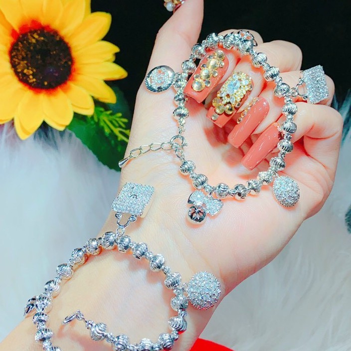 Lắc Tay Nữ Đẹp Bi Charm Dễ Thương - Bền Màu, Không Đen Không Ngứa, Đủ Size, Hàng Y Hình