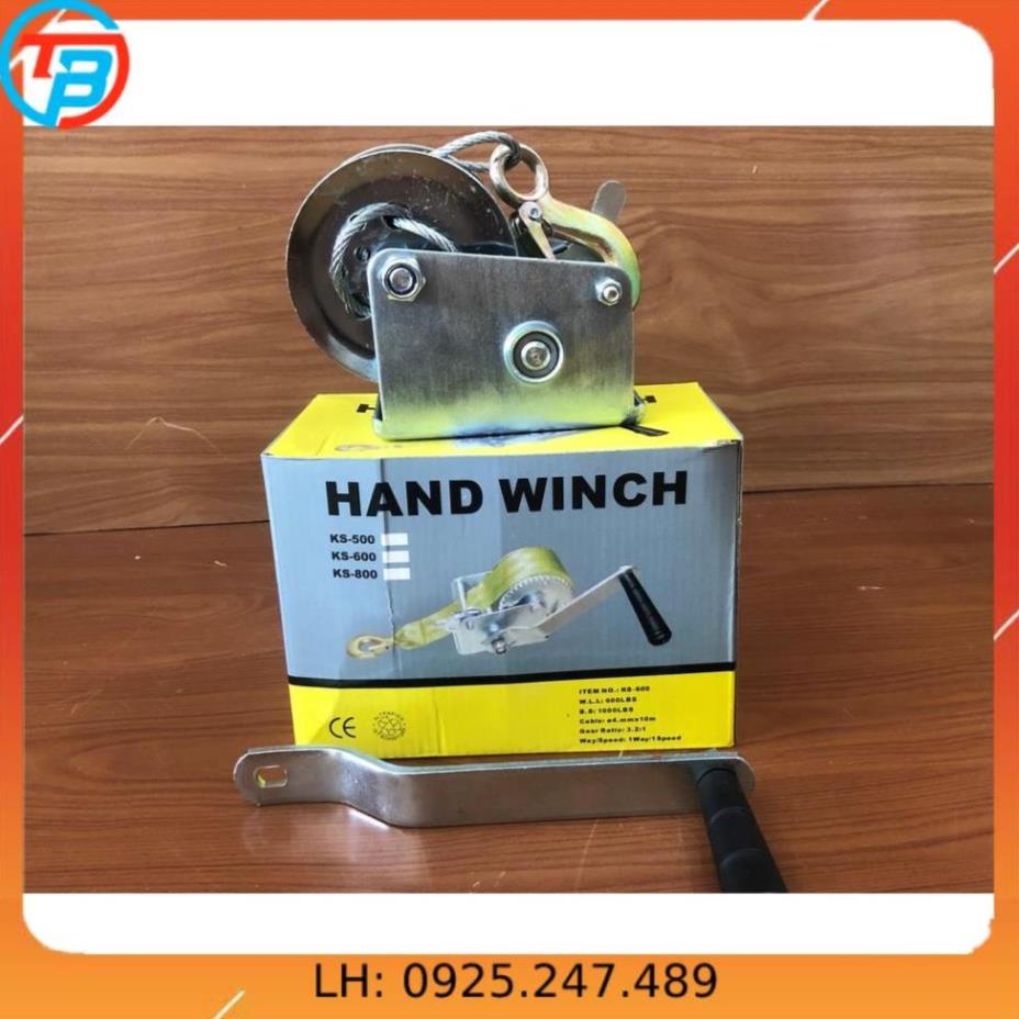 Tời quay tay 800 LBS cao cấp chịu tải 360kg hàng đẹp giá tốt CÁP THÉP Thái Bình Vina