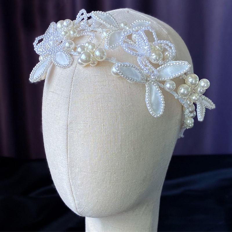 Cài Tóc Hình Vương Miện Đính Ngọc Trai Giả Lãng Mạn Cho Cô Dâu