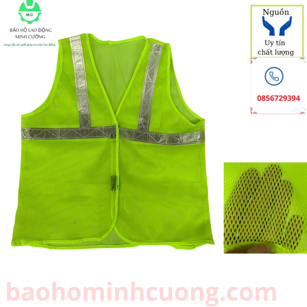 Áo phản quang lưới màu xanh môi trường