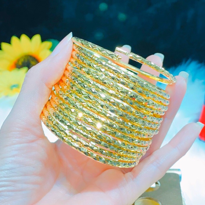 Bộ Vòng Ximen 7 Bản 2 Li Chiếc Khóa Vàng Thật - HX30005 - Không đen không dị ứng - Bền màu, cam kết đổi size miễn phi