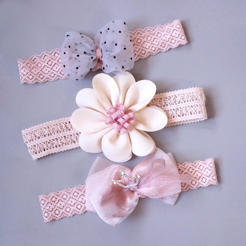 Set băng đô - turban Chicbaby Hàn Quốc cao cấp cho bé gái từ 0 - 3 tuổi