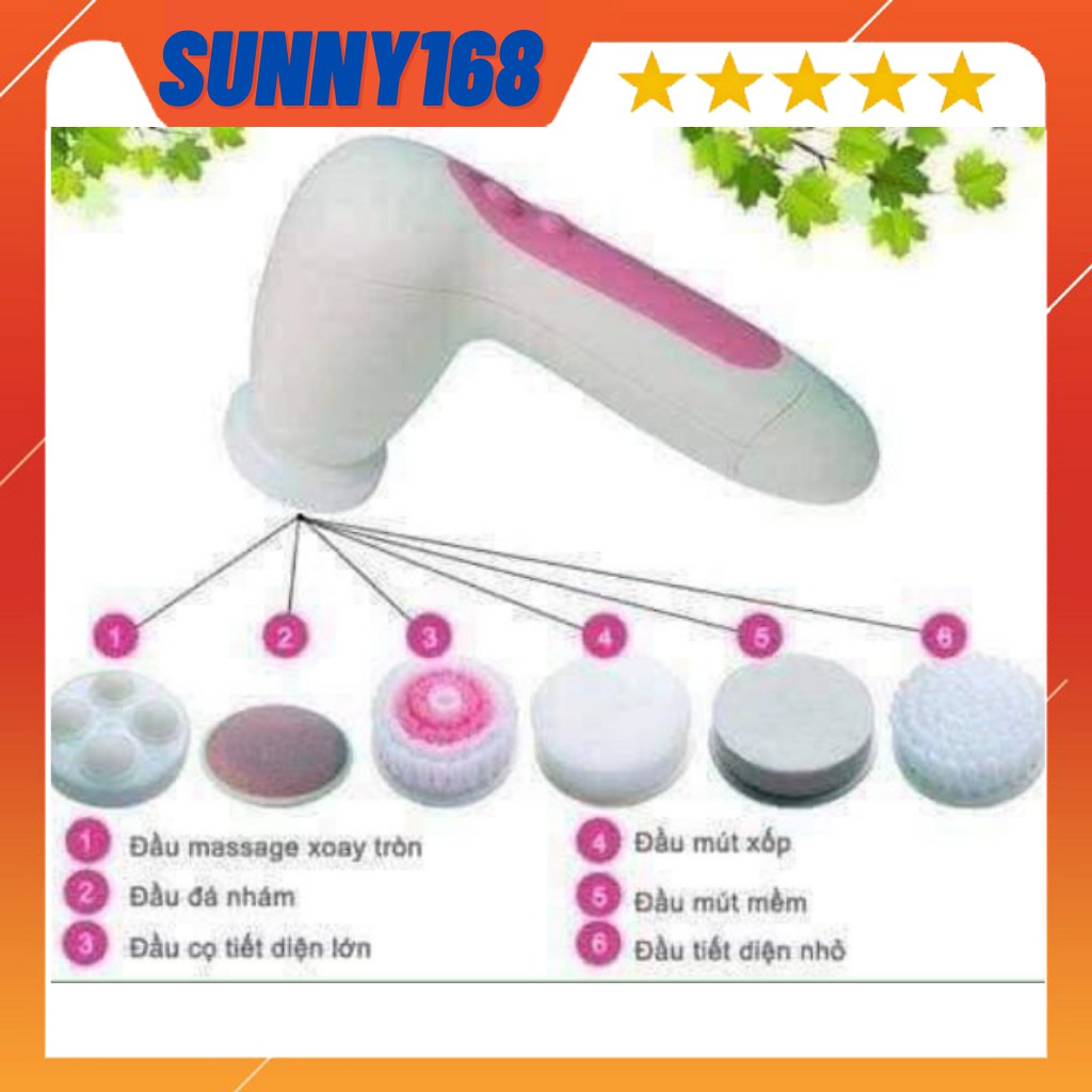 Máy Rửa Mặt 5 in 1, Máy Mát Sa Cầm Tay, Massage 5 in 1, Matxa Mặt Đa Năng BEAUTY CARE MASSAGE